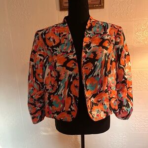 Evan Picone Orange and Black Blazer with Modern Design